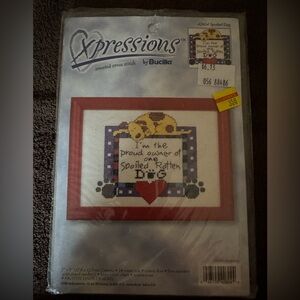 Bucilla Heartfelt Cross Stitch Kit with Red and Black